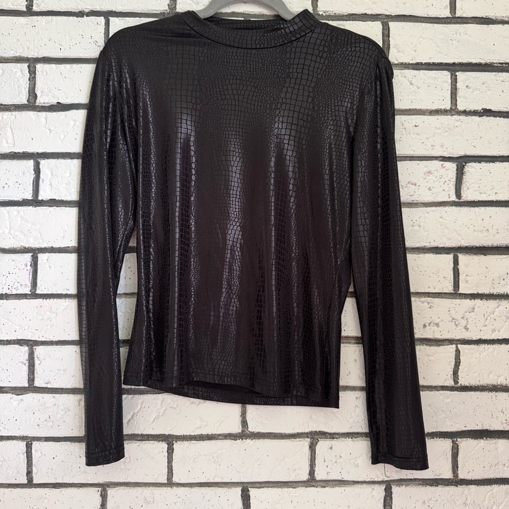 Black Textured Women's Top